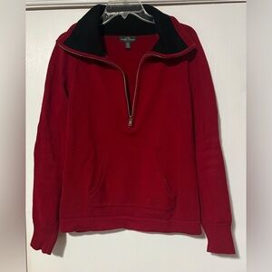 Ralph Lauren Red 3/4 Zip Sweater